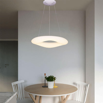 ثريات LED أكريليك بحلقة بيضاء بسيطة 