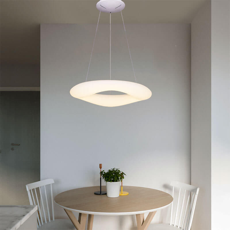 ثريات LED أكريليك بحلقة بيضاء بسيطة 