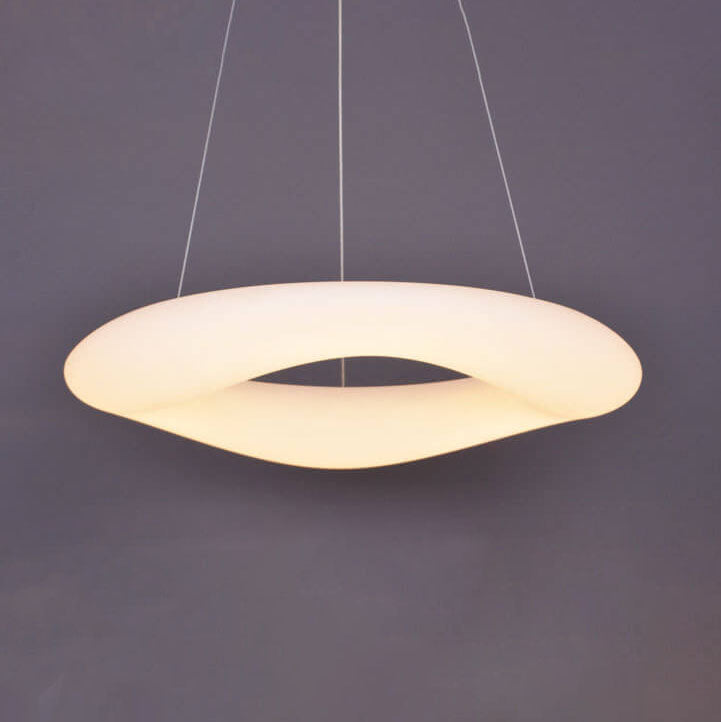 Minimalist White Loop Acrylic LED Chandeliers