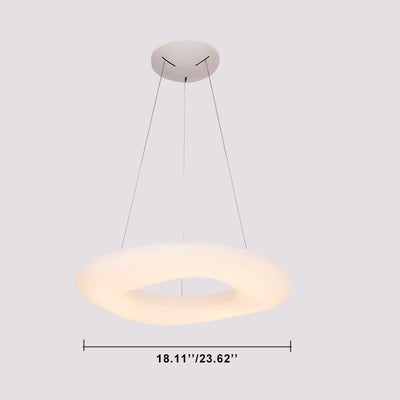 Minimalist White Loop Acrylic LED Chandeliers