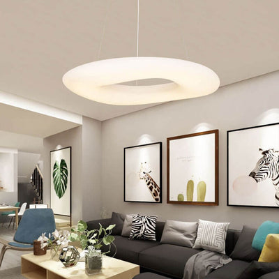 ثريات LED أكريليك بحلقة بيضاء بسيطة 