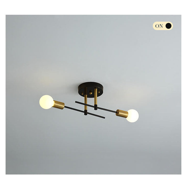 Minimalist 2-Light LED Semi-Flush Mount Lighting