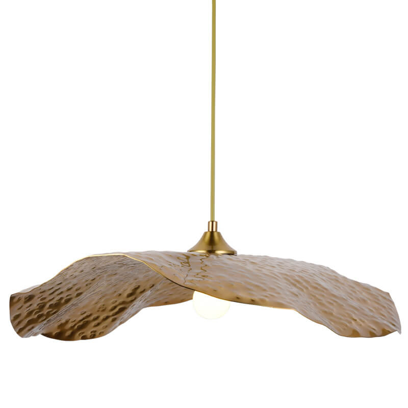 Moderne Hängelampe in Lotusblatt-Form mit goldenem Bronzeton, 1-flammig 