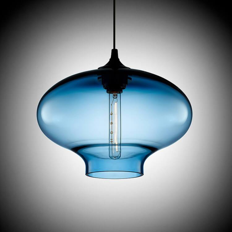 Industrial Colorful Glass 1-Light Oval Shaped Pendant Light