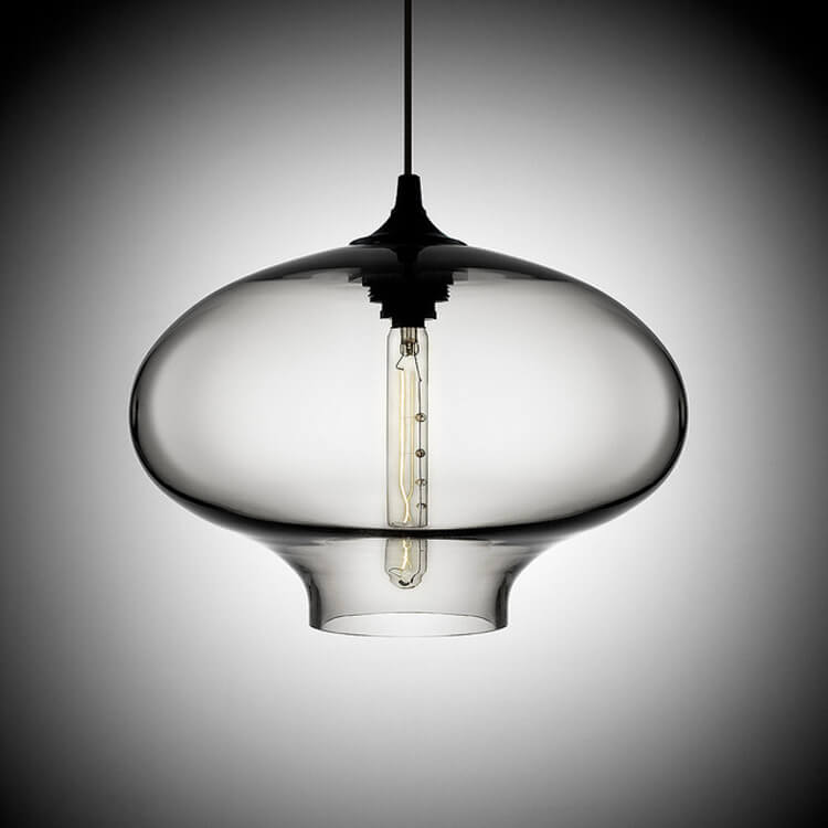 Industrial Colorful Glass 1-Light Oval Shaped Pendant Light