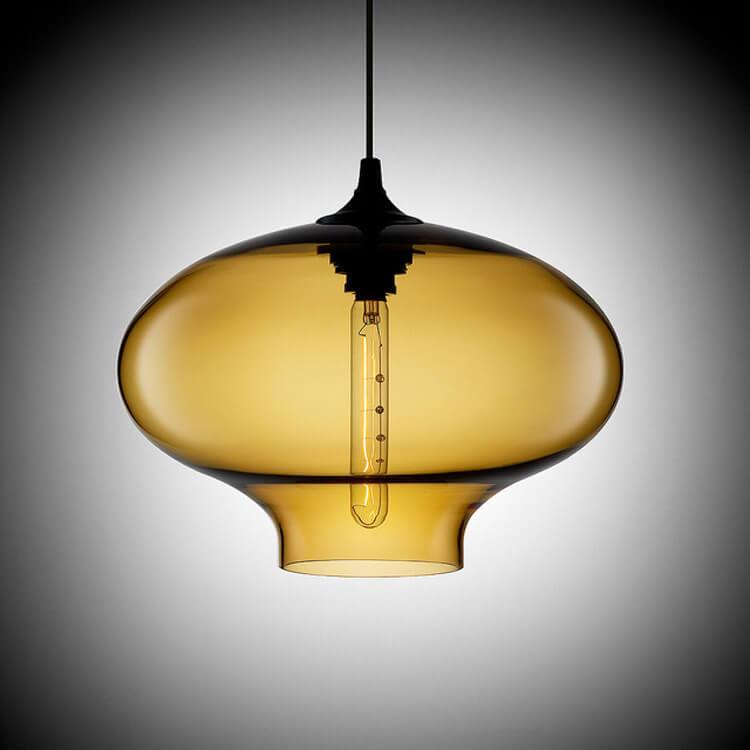 Industrial Colorful Glass 1-Light Oval Shaped Pendant Light