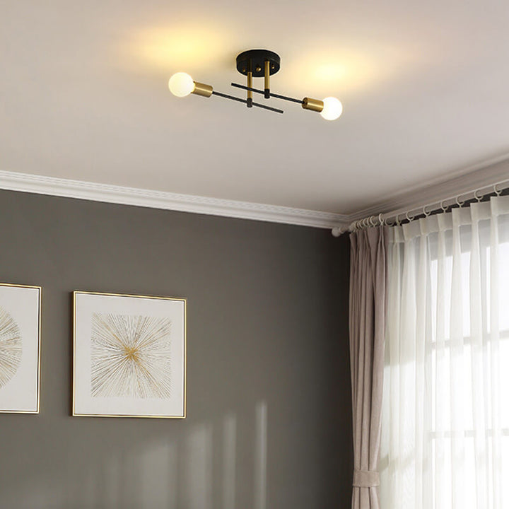Minimalist 2-Light LED Semi-Flush Mount Lighting