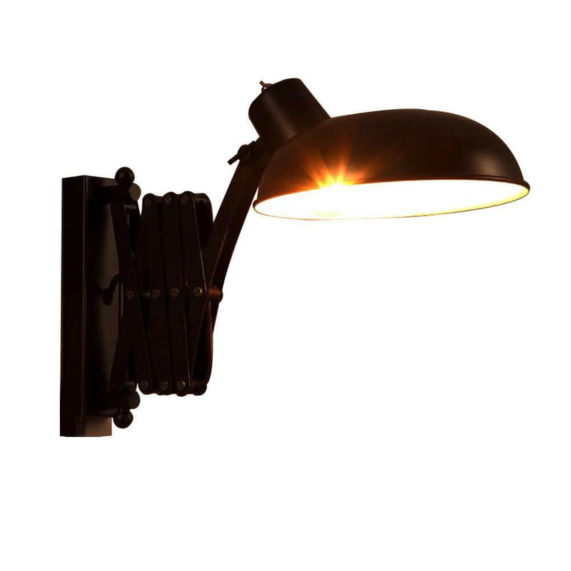 Retro Industrial Stretch Wrought Iron 1-Light Wall Sconce Lamp