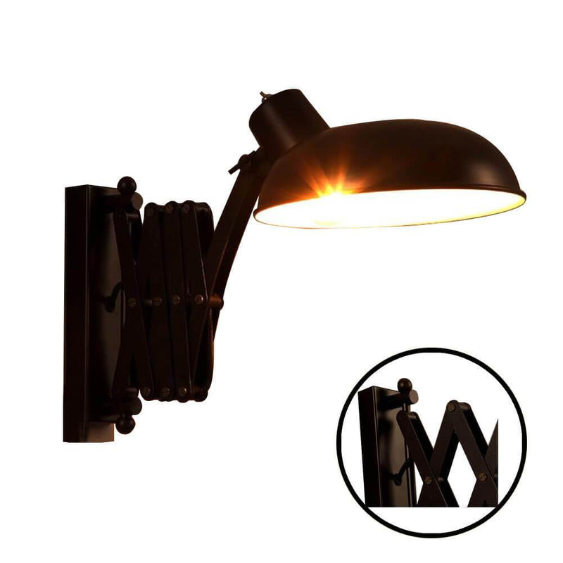 Retro Industrial Stretch Wrought Iron 1-Light Wall Sconce Lamp