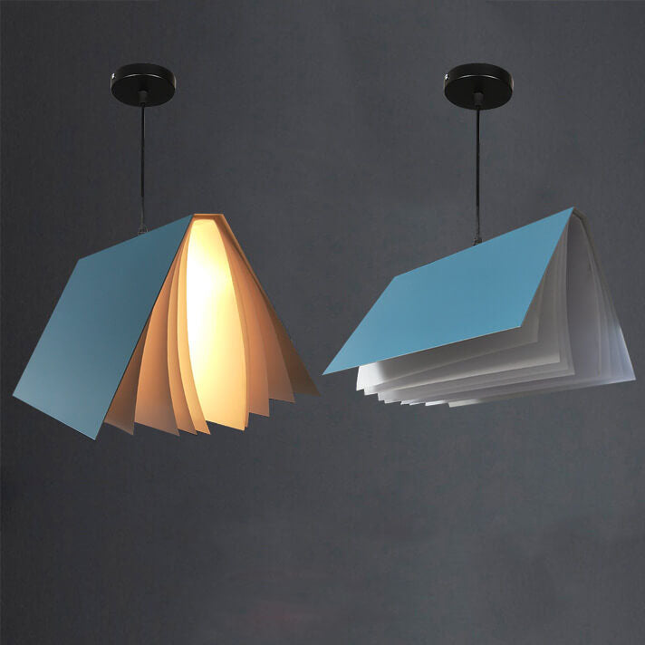 Fliegendes Buch 1-Licht Metall PVC Buchschirm Pendelleuchte 
