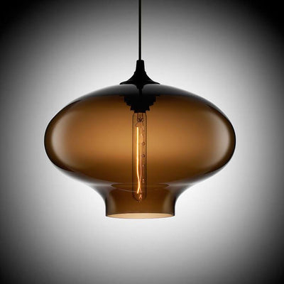 Industrial Colorful Glass 1-Light Oval Shaped Pendant Light