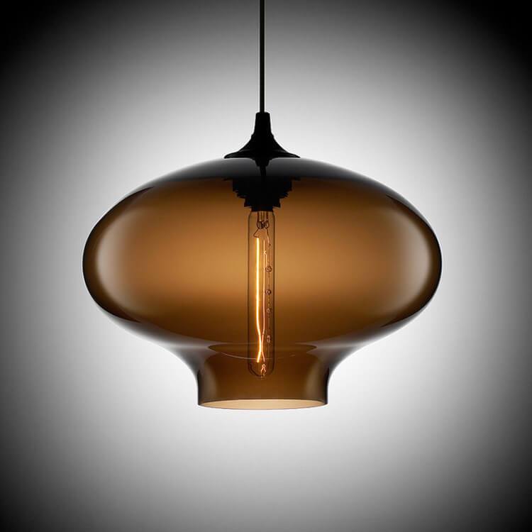 Industrial Colorful Glass 1-Light Oval Shaped Pendant Light
