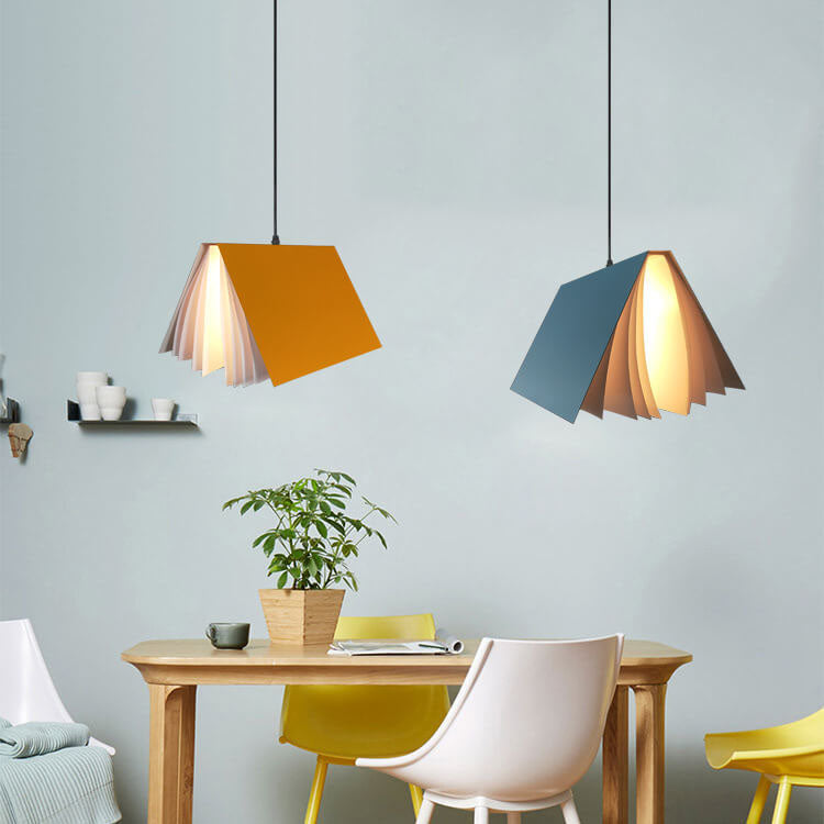 Flying Book 1-Light Metal PVC Book Shade Pendant Light