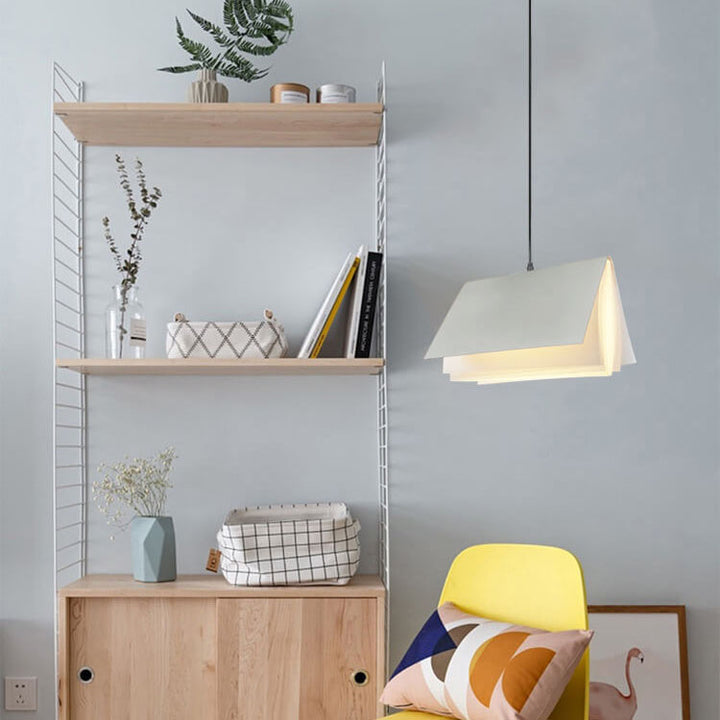 Fliegendes Buch 1-Licht Metall PVC Buchschirm Pendelleuchte 