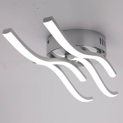 Simple Line Wave LED Semi-Flush Mount Ceiling Light