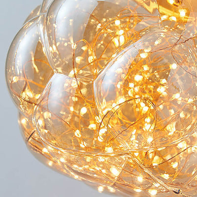 Modern Creative Glass Bead Jar 1-Light LED Pendant Light