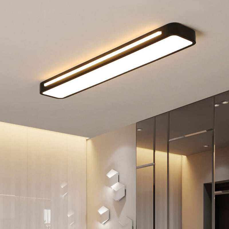 Nordic Minimalist Long LED Flush Mount Ceiling Light