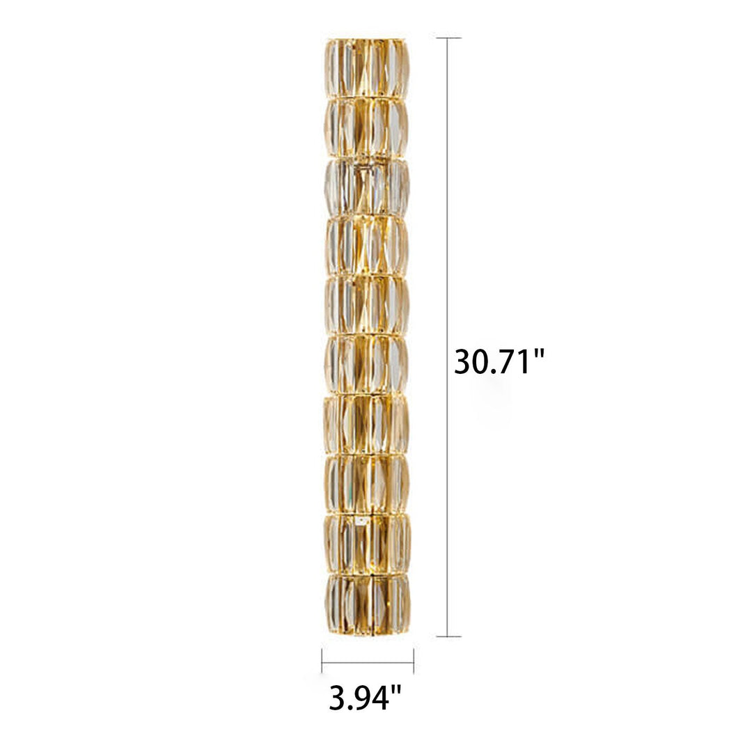 Französische Light-Luxury-Kristallsäulen-Wandlampe mit 4/6/8 Lichtern 