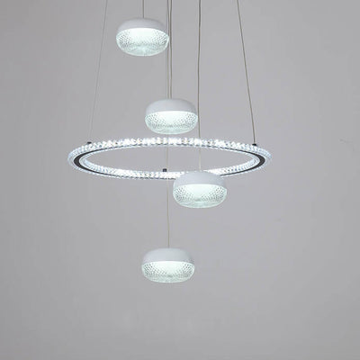 Nordic Minimalist Circle Diamond / Apple Hanging LED Chandelier