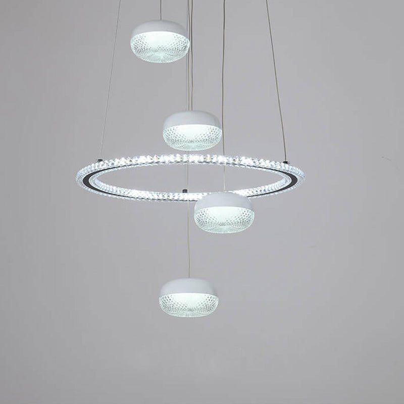 Nordic Minimalist Circle Diamond / Apple Hanging LED Chandelier