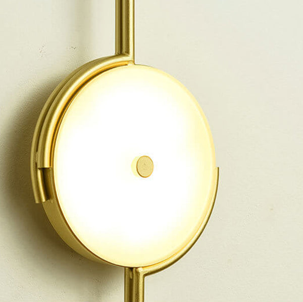 Simple Light Luxury Creative Geometric Round Clock Design 1-Light Wall Sconce Lamp