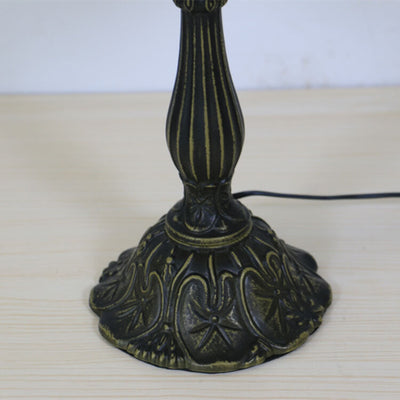 European Vintage Tiffany Flora 1-Light Table Lamp