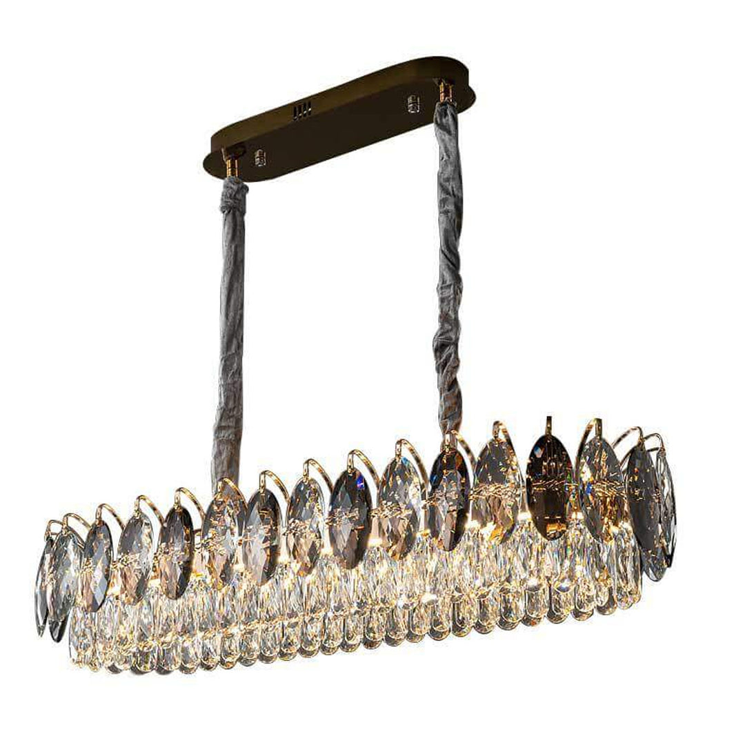 Lustre LED rond en cristal de luxe léger européen 