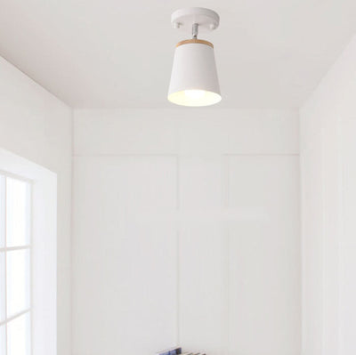 Nordic Macaron Column 1-Light Semi-Flush Mount Ceiling Light