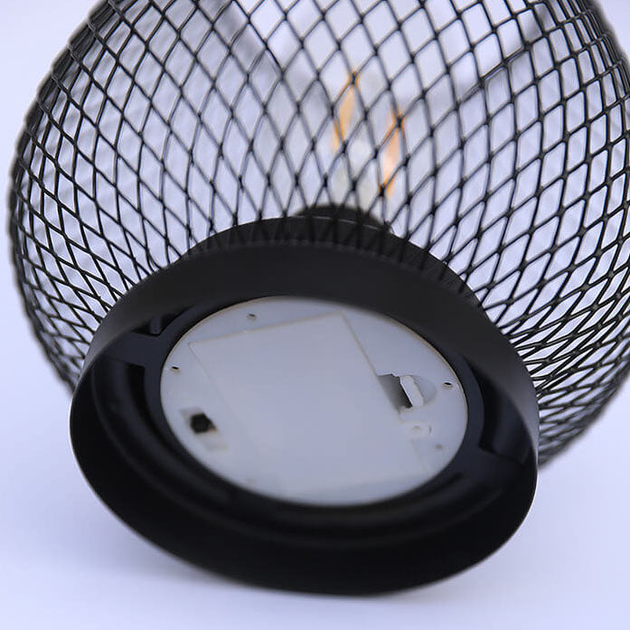 Moderne minimalistische Batterie-Raster-Eisen-Glas 1-Licht Tischlampe 