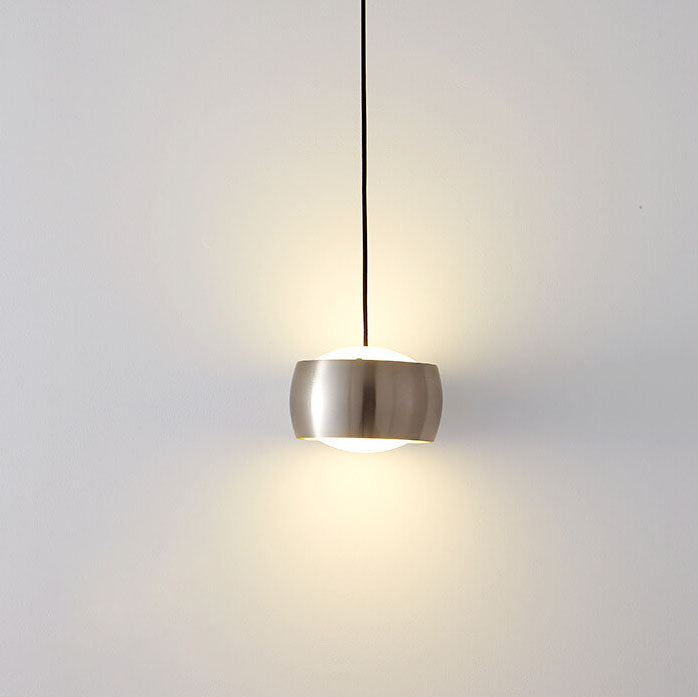 Modern Luxury Acrylic Iron Drum Round Copper LED Pendant Light for Living Room