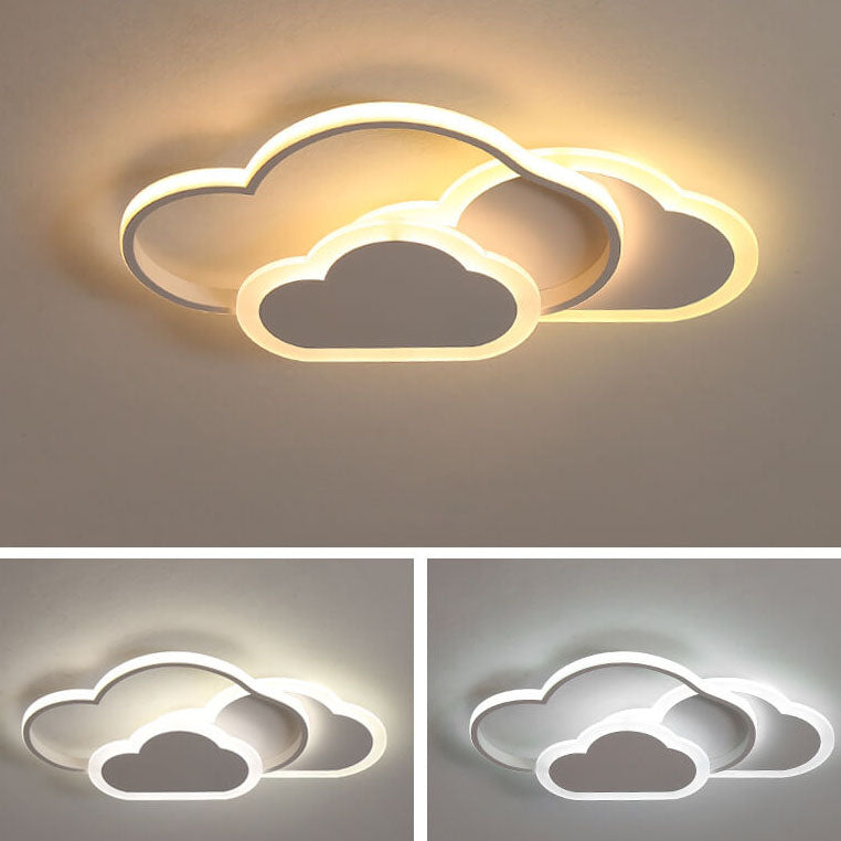 Plafonnier LED à montage encastré en forme de nuage en acrylique, dessin animé créatif