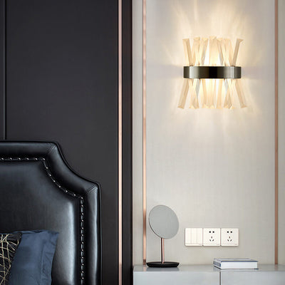 Nordic Light Luxury Creative Crystal Strip Design 2-Light Wall Sconce Lamp