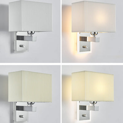 Modern Minimalist Fabric Square Plating 2-Light Wall Sconce Lamp