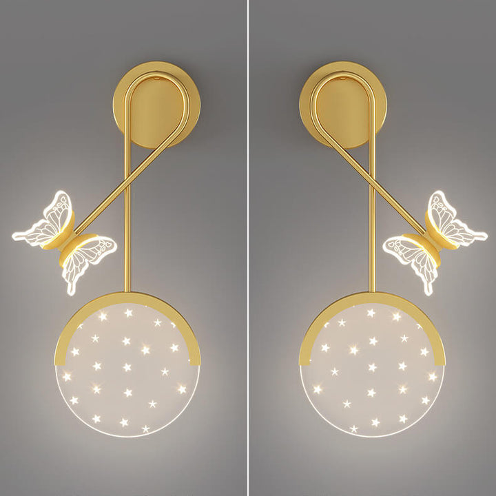 Creative Modern Acrylic Butterfly Star Design LED Wall Sconce Lamp