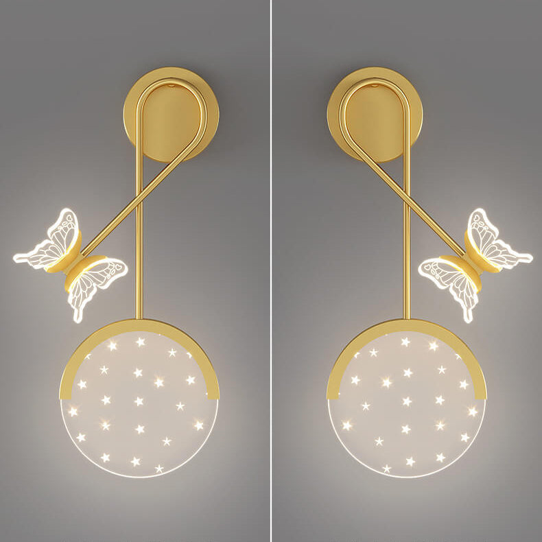 Lámpara de Aplique de Pared LED con Diseño de Mariposa Estrella Moderna Creativa de Acrílico 