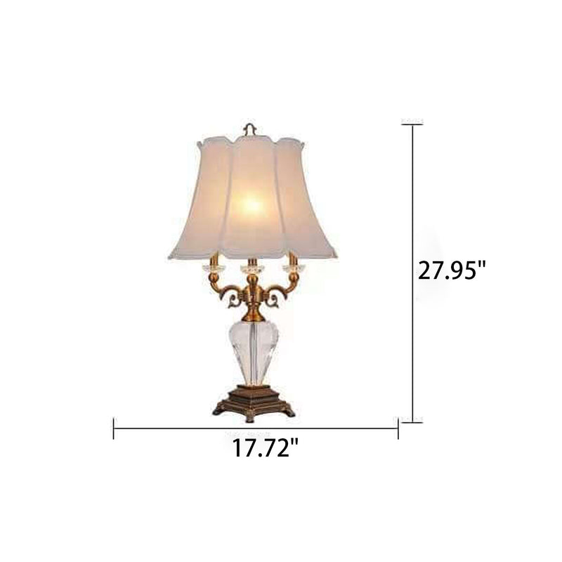 Lampe de table de luxe en alliage de zinc et cristal à 1 lumière, style européen 