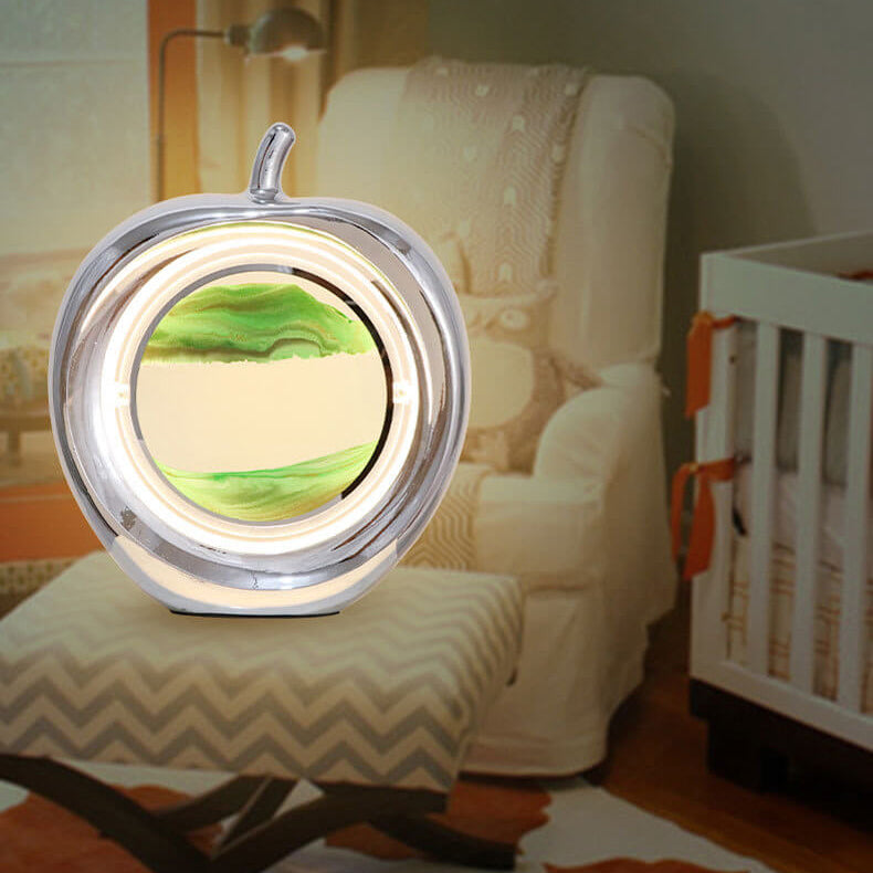 Lampe de table LED ambiante décorative avec peinture de sable mouvant Creative Apple 