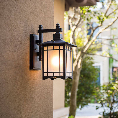 Moderne wasserdichte Solar-Aluminium-Wandleuchte in chinesischer Pavillonform mit 1 Licht 