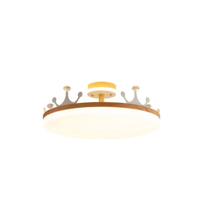 Nordic Log Crown LED Flush Mount Ceiling Light