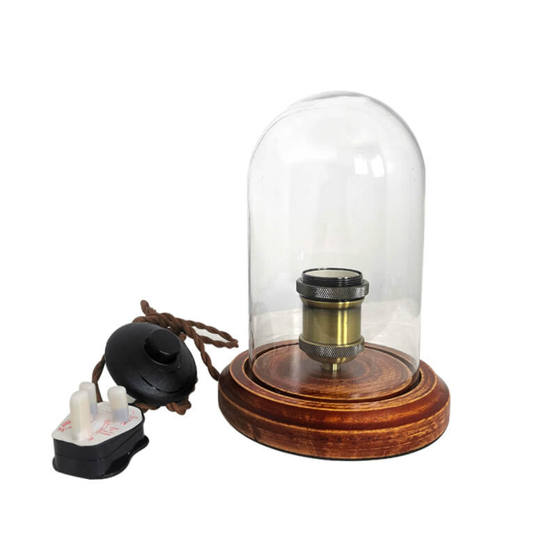 Modern Industrial Retro Wood Art Glass 1-Light Table Lamp