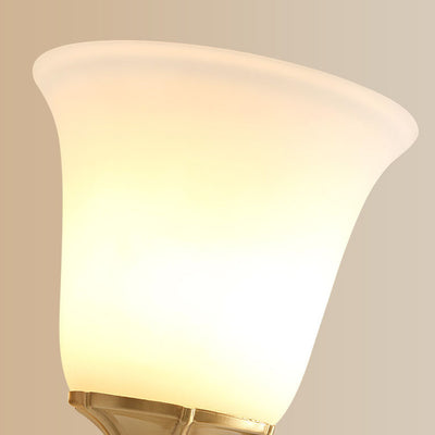 European Luxury Brass Glass Cup Shape 1/2 Light Wall Sconce Lamp