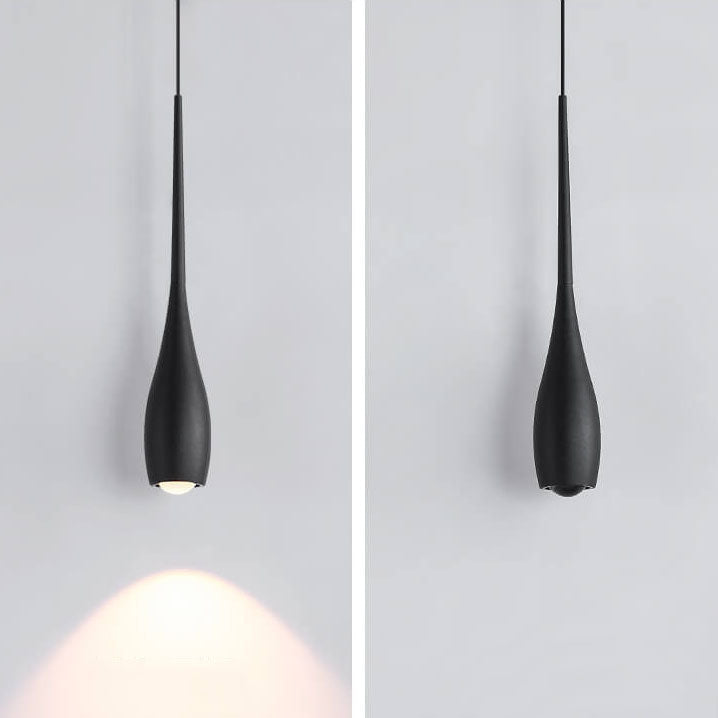 Moderner minimalistischer LED-Pendelleuchter aus Aluminium in Schwarz-Weiß mit einfarbigen Tropfen 