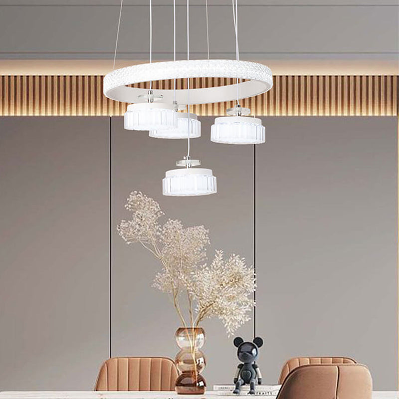 ثريا LED من الألومنيوم والحديد المطاوع بتصميم حديث وبسيط 