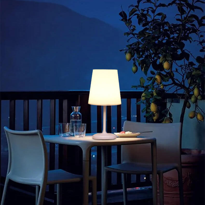 Lampe de table LED rechargeable USB avec télécommande tactile champignon blanc pur moderne 