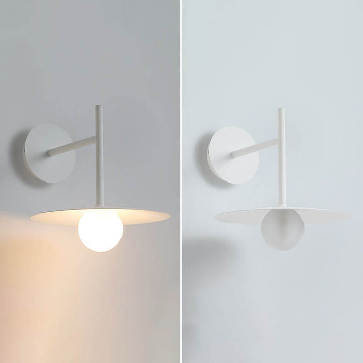 Moderne, minimalistische, einfarbige, runde Hardware-Glas-Wandleuchte mit 1 Licht