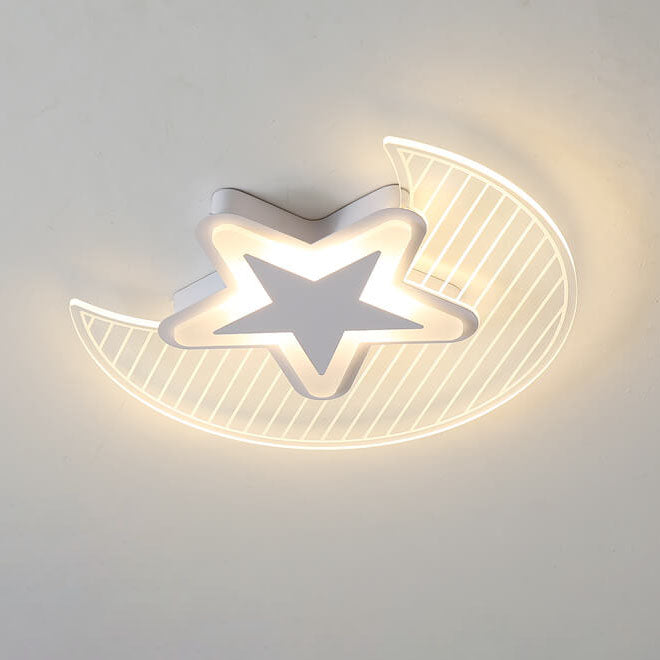 Nordic Light Luxury Star Moon Acrylic LED Flush Mount Ceiling Light