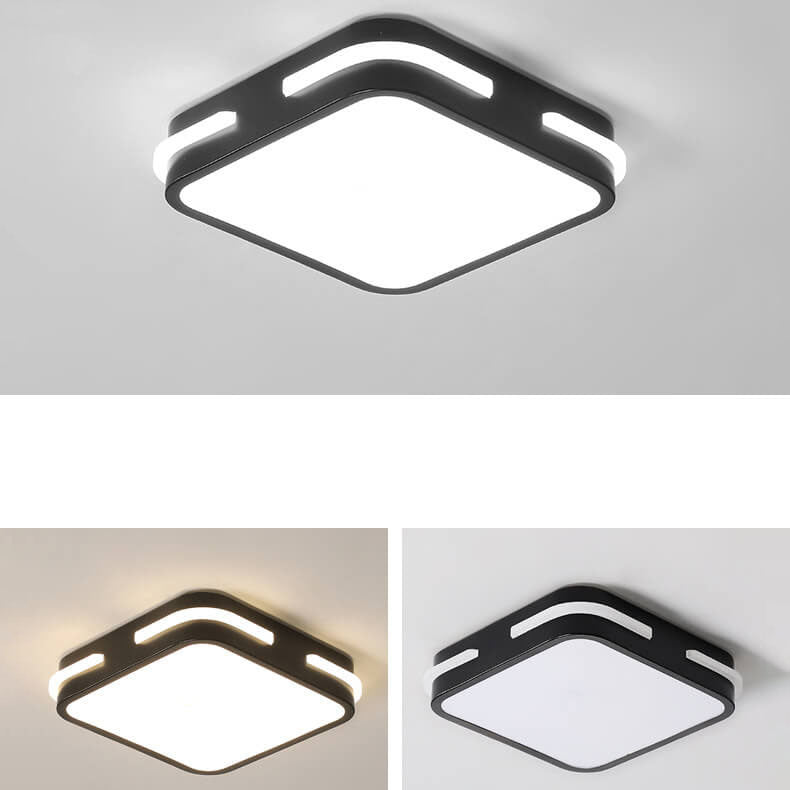 Modern Simple Square Round Side Lighted Acrylic LED Flush Mount Ceiling Light