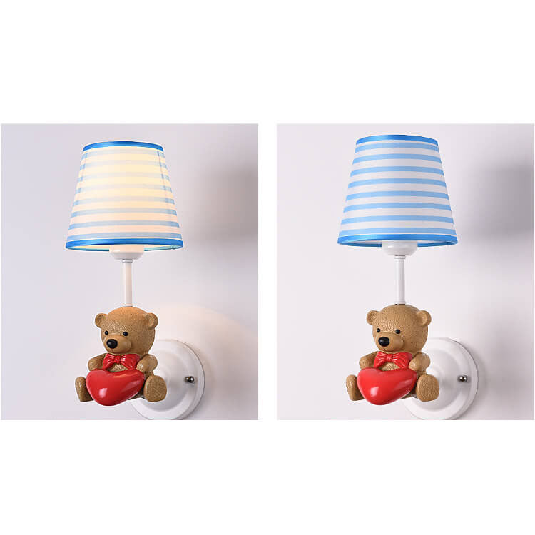 Cartoon Creative Fabric Resin 1-Light Wall Sconce Lamp