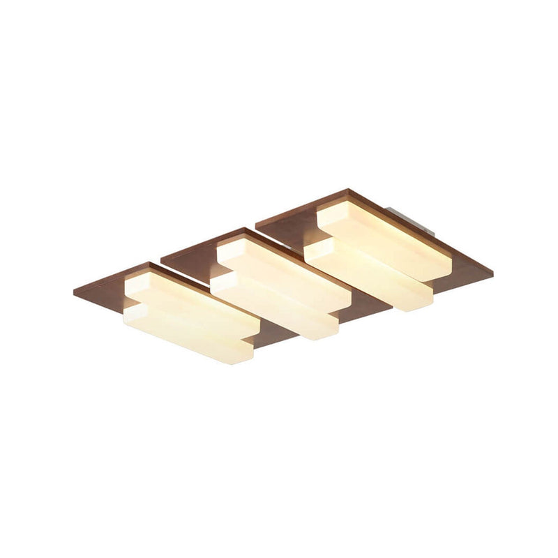 Nordic Creative Walnut Acrylic Rectangular LED Flush Mount Ceiling Light