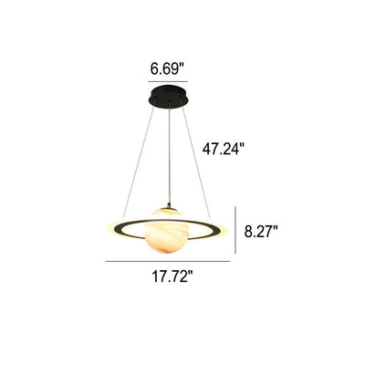 Moderne Kreativraum Planet Kreis Kinder LED Kronleuchter 